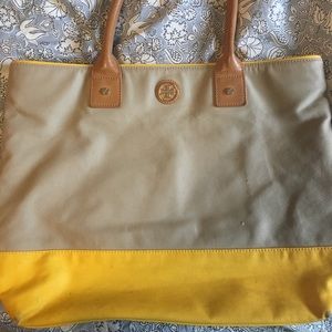 Tory Burch Leather Yellow Tote